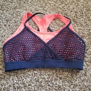 Sports Bra with Mesh Overlay